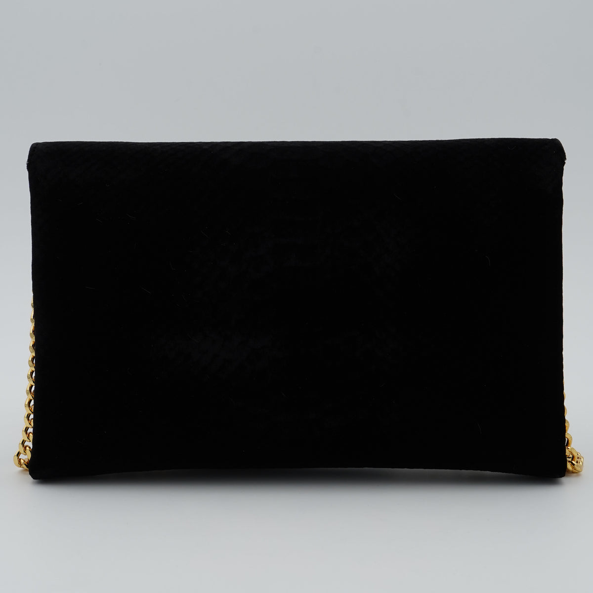 Borsa a Tracolla Elisabetta Franchi BS27A67E2 Nera Effetto Velluto con Dettagli Oro