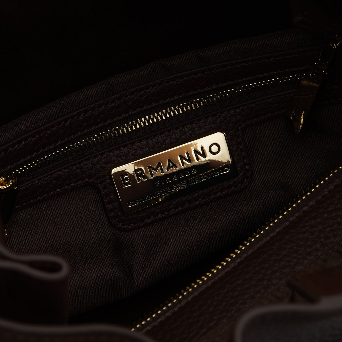 Borsa Ermanno Firenze by Ermanno Scervino Tote Benedetta 12402196 Marrone Scuro con Doppi Manici e Chiusura Magnetica