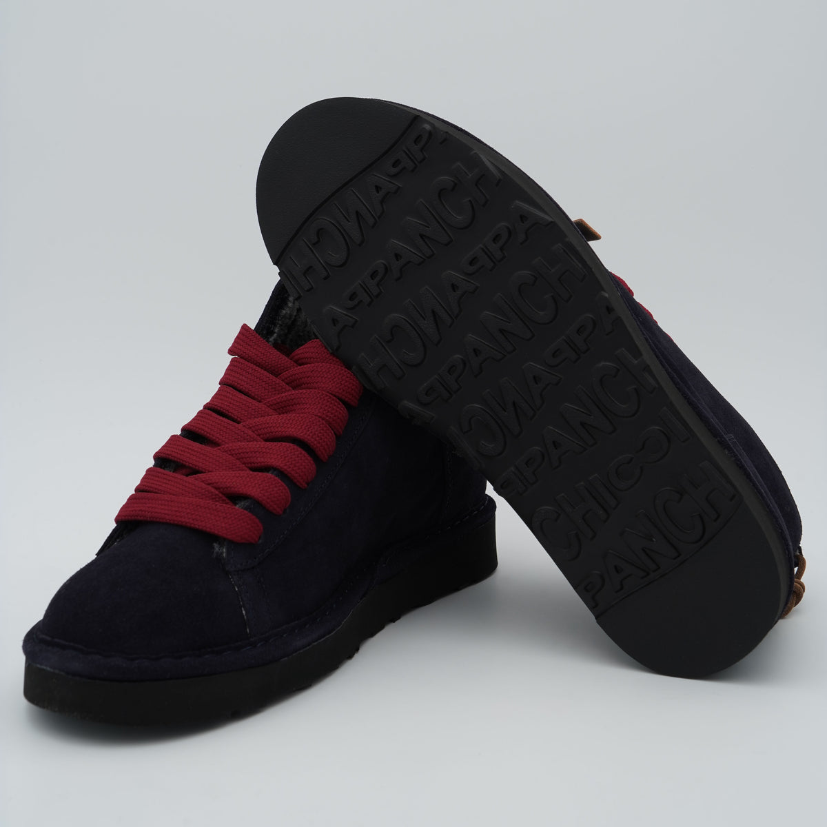 Polacchino Panchic Icon P001M036 T025 Space Blu in Camoscio con Fodera Faux Fur, Lacci Bordeaux e Suola EVA