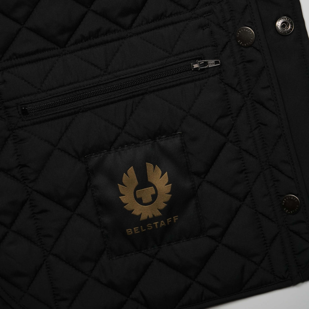 Gilet Belstaff Icon Nero Trapuntato con Collo Alto