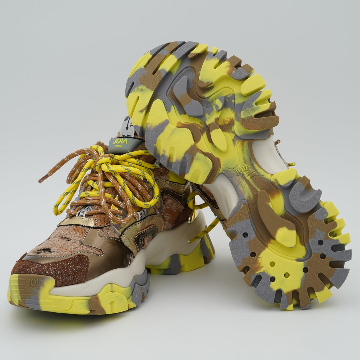Sneakers Joia Paris 202602W124 Level Brown Yellow Chunky Multimateriale