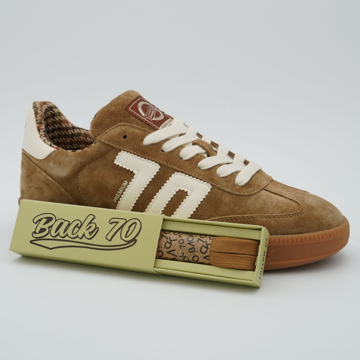 Sneakers Back 70 Double 108028 Suede Camel Butter in Camoscio