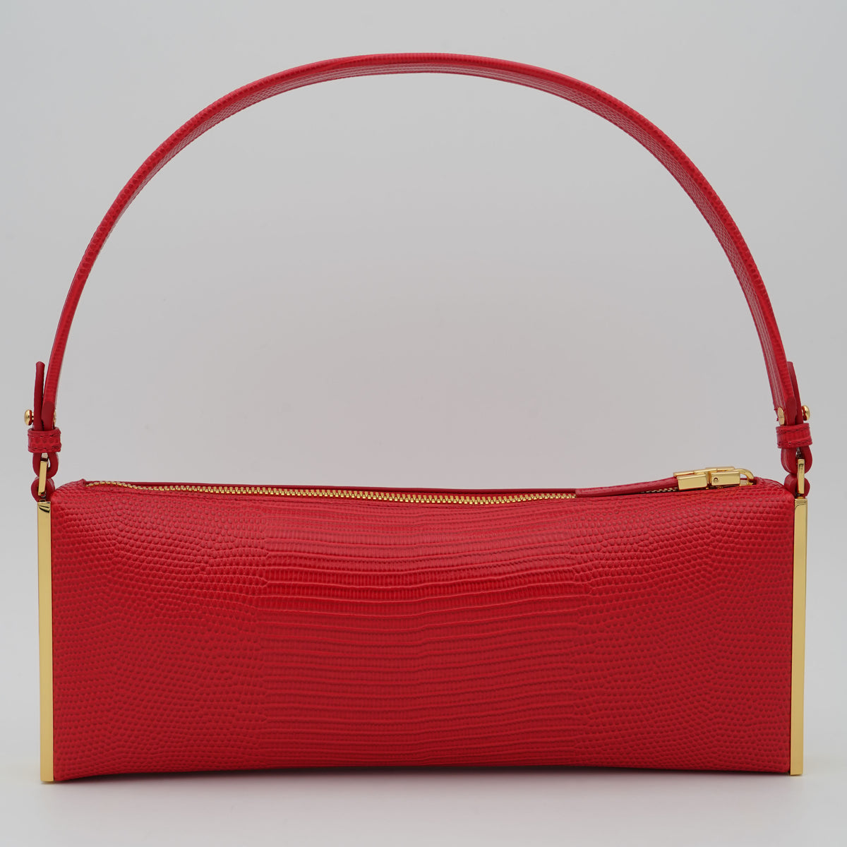 Borsa a Spalla Elisabetta Franchi BS15A66E2 Red Passion Effetto Rettile con Dettagli Oro