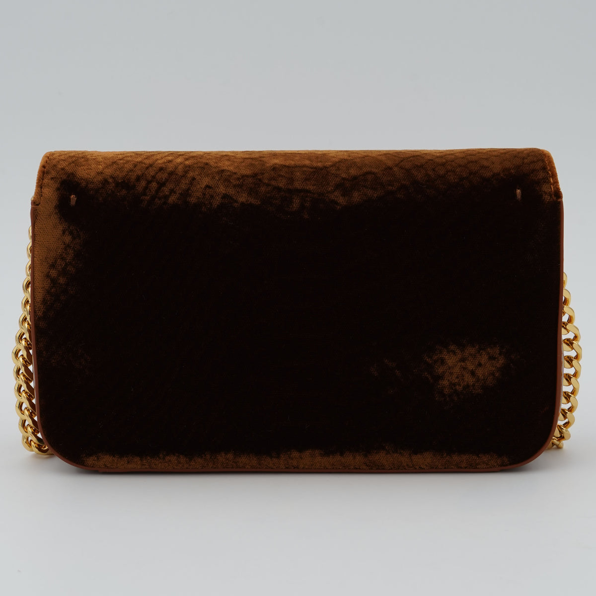 Borsa a Tracolla Elisabetta Franchi BS20A67E2 Ambra Effetto Velluto con Dettagli Oro