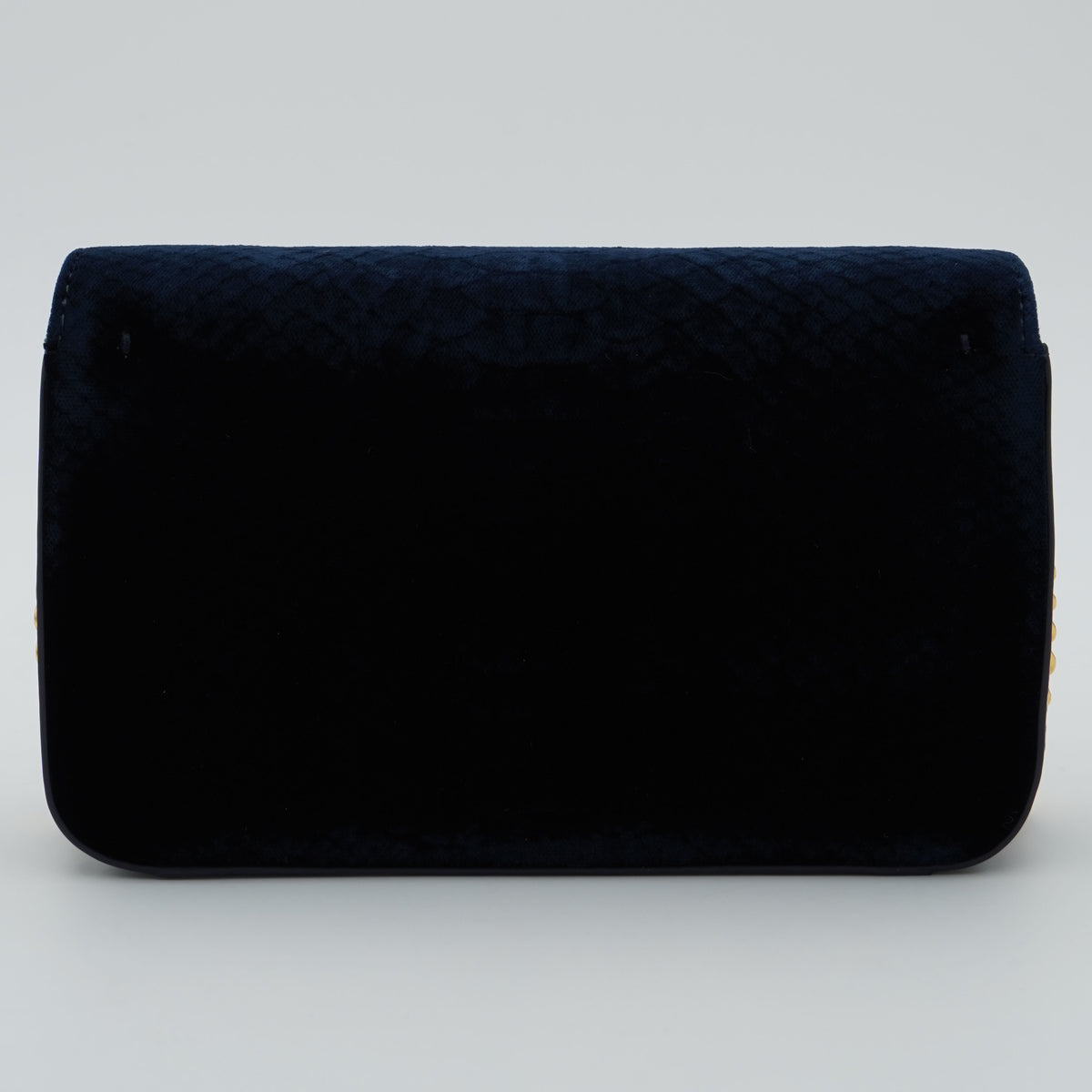 Borsa a Tracolla Elisabetta Franchi BS20A67E2 Blu Notte Effetto Velluto con Dettagli Oro