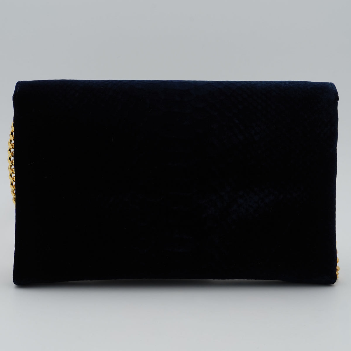 Borsa a Tracolla Elisabetta Franchi BS27A67E2 Blu Notte Effetto Velluto con Dettagli Oro