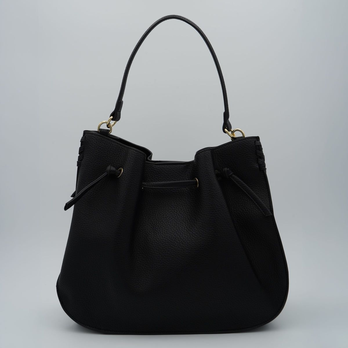 Borsa Hobo Ermanno Firenze by Ermanno Scervino Benedetta 12402198 Nera con Manico a Spalla, Dettagli Oro e Logo Frontale