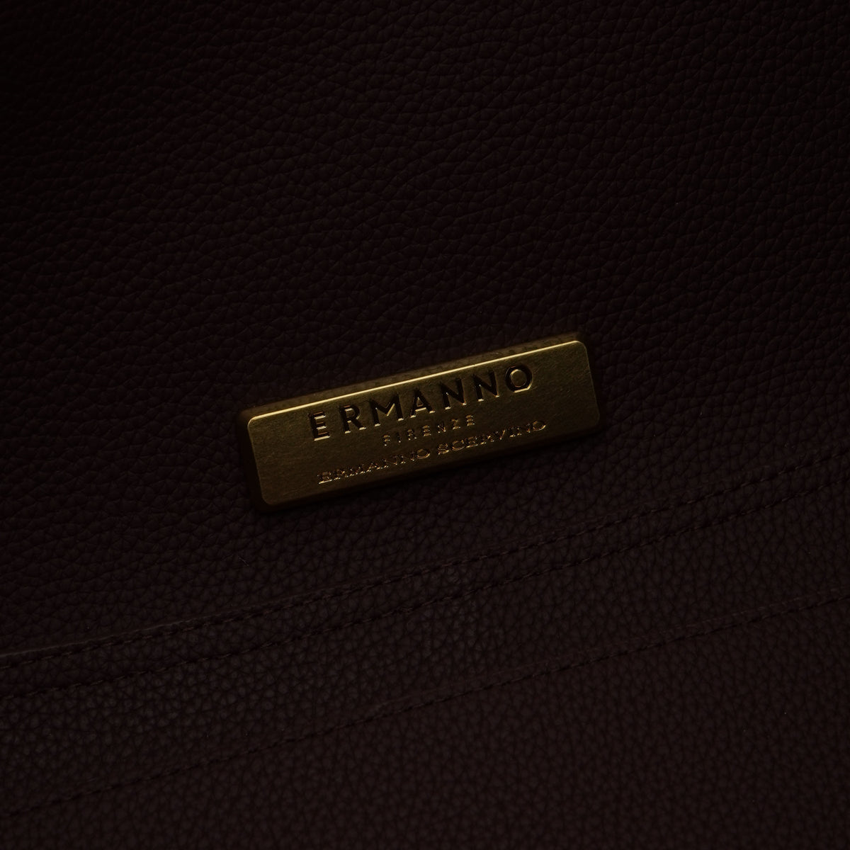 Borsa Ermanno Firenze by Ermanno Scervino Candy Large Tote Suede 12402304 Marrone Scuro in Camoscio con Doppi Manici e Logo Dorato