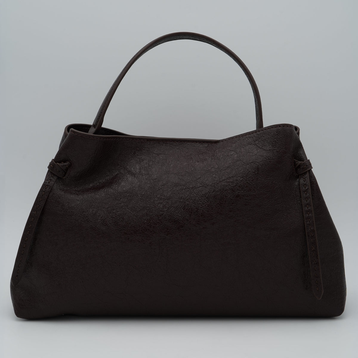 Borsa Ermanno Firenze by Ermanno Scervino Large Tote Brie 12402240 Marrone Scuro con Ricamo Floreale Tono su Tono, Doppio Manico e Logo