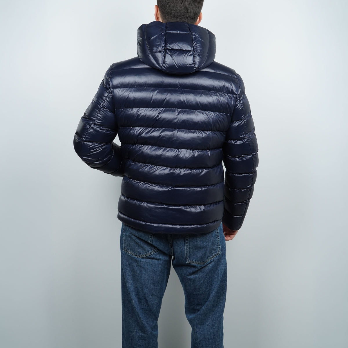 Piumino Blauer Adams Blu Navy Lucido con Cappuccio