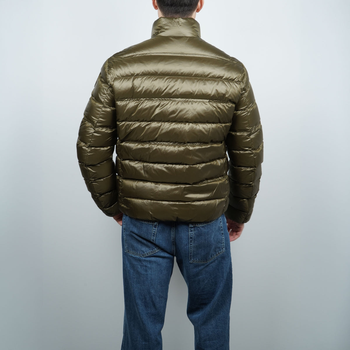 Piumino Blauer Belmont Verde Militare Lucido Imbottito in Piuma