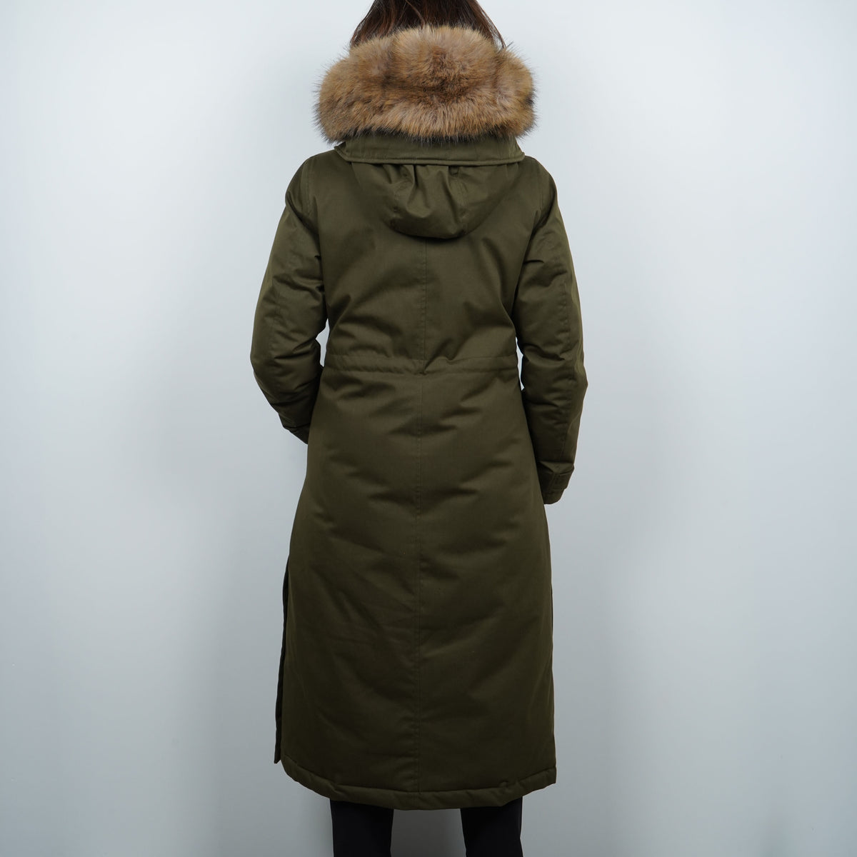 Parka Lungo Woolrich Best Cotton Verde Scuro con Cappuccio